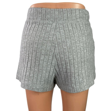 Alo Take Comfort Gray Ribbed Casual Lounge Yoga Gym Athletic Activewear Shorts S