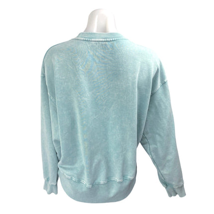 Joy Lab Women's Blue Knit Long Sleeve Crew Neck Sweatshirt Sweater Top Size S