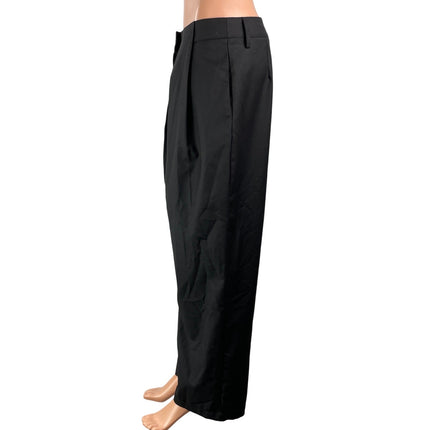 Lioness Women's Black High Rise Pleated Barrel Baggy Trousers Pants Size M