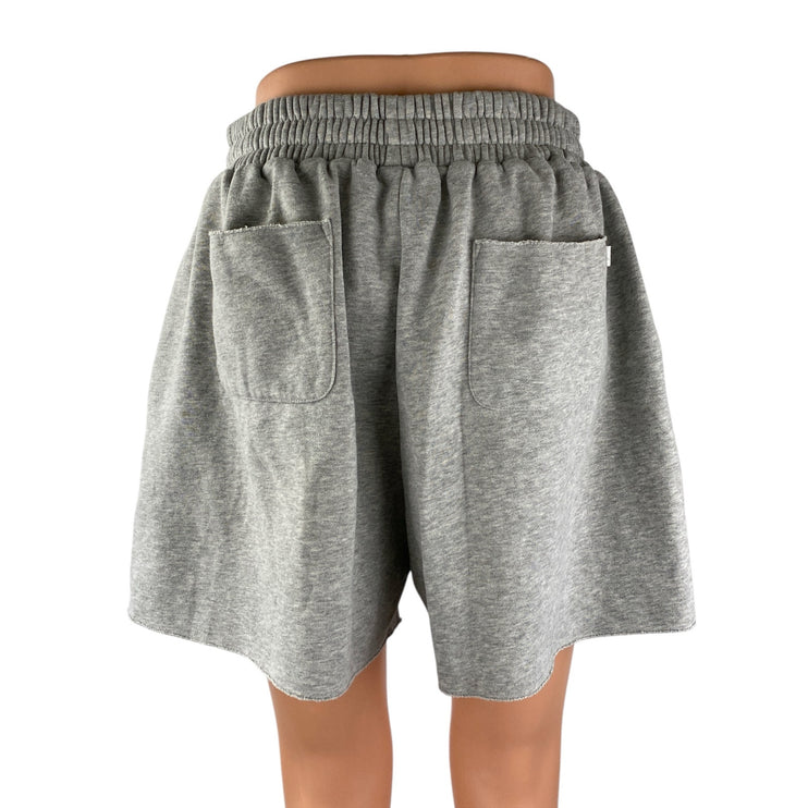 Out From Under Gray Fleece Elastic Waist Low Rise Wide Leg Sweat Shorts Size XS