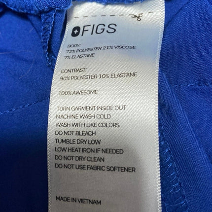 Figs Women's Blue Drawstring High Rise Straight Medical Scrub Pants Size XS