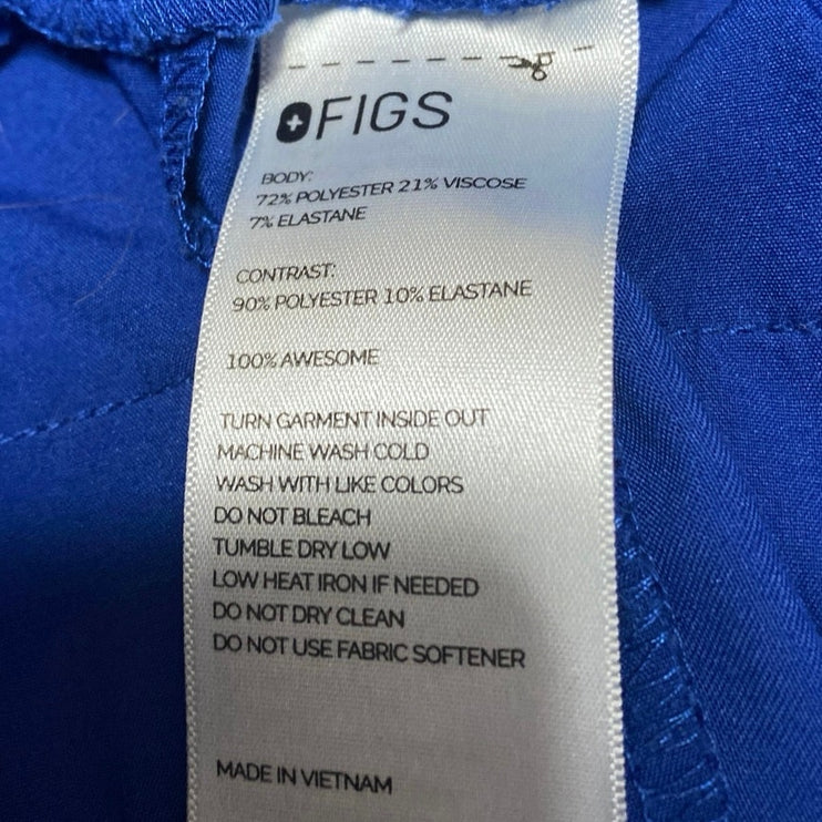 Figs Women's Blue Drawstring High Rise Straight Medical Scrub Pants Size XS