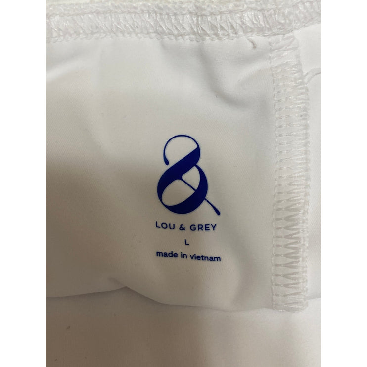 Lou & Grey Women's White Pleated High Waisted Skater A Line Mini Skirt Size L