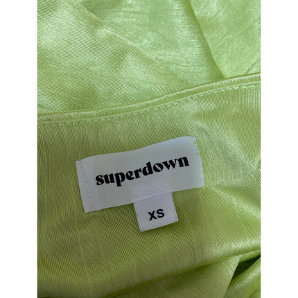 Superdown Green Silk Satin High Waisted Side Slit Pencil Slip Maxi Skirt Size XS