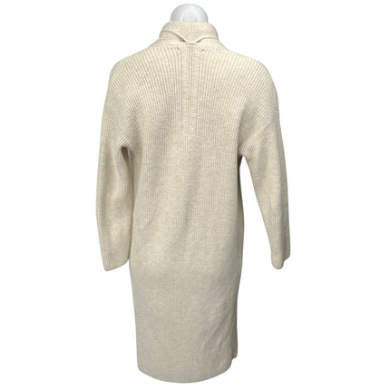 Banana Republic Cream Wool Rib Knit Open Front Long Sleeve Cardigan Sweater XS