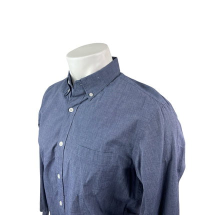 J.Crew Mercantile Flex Men's Blue Long Sleeve Slim Button Down Shirt Top Size M