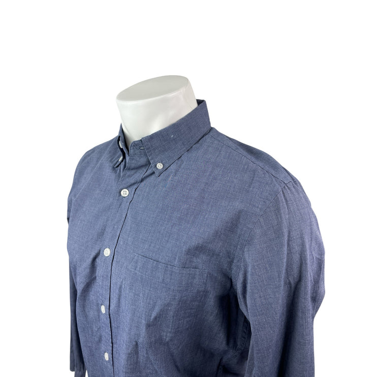 J.Crew Mercantile Flex Men's Blue Long Sleeve Slim Button Down Shirt Top Size M