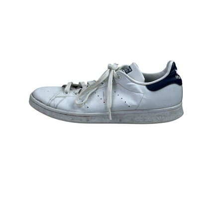 Adidas Stan Smith Mens White Navy Blue Leather Lace Up Low Top Sneakers Size 8.5