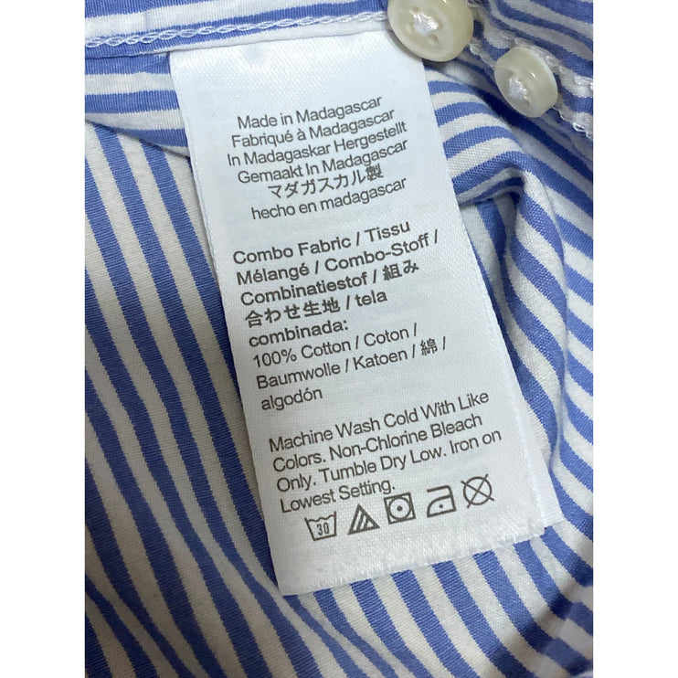 J.Crew Secret Wash Men's Blue Striped Classic Long Sleeve Button Down Shirt L