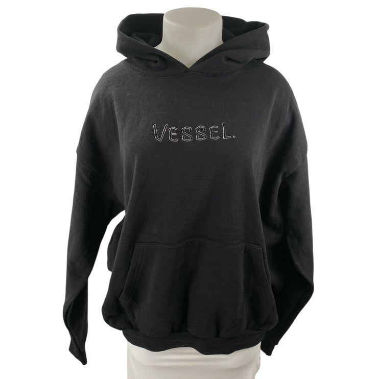 Vessel Women's Black Hoodie Hooded Logo Long Sleeve Sweatshirt Top Size XXL