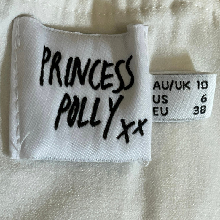 Princess Polly Beige Sleeveless Cami Pleated Bustier Corset Crop Top Size S