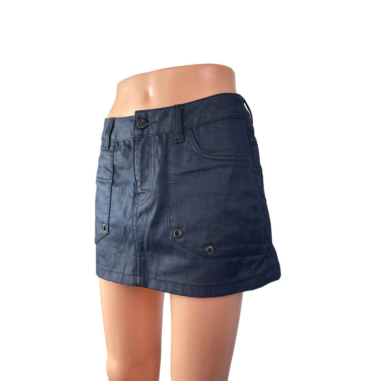Zadig & Voltaire Women's Blue Dark Wash Straight Pencil Mini Denim Jean Skirt 38