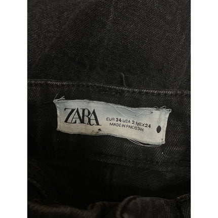 Zara Women's Black Mid Rise Slim Fit Flared Bootcut Leg Denim Jeans Pants Size 2