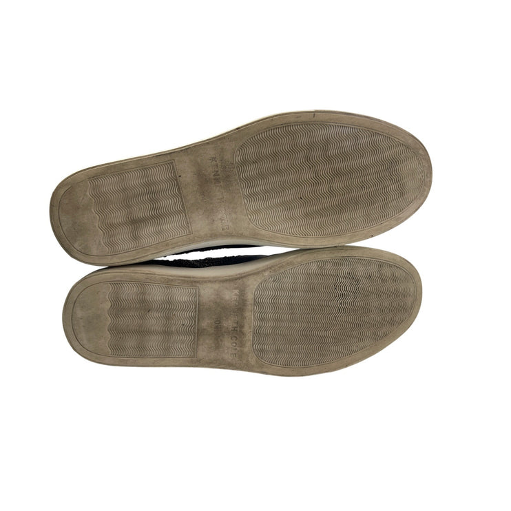 Kenneth Cole Kalvin Black Leather Beaded Slip On High Top Sneakers Shoes Size 10