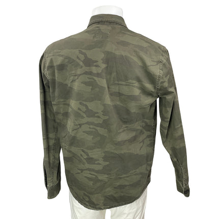Abercrombie & Fitch Men's Green Camo Military Long Sleeve Button Up Shirt Top L