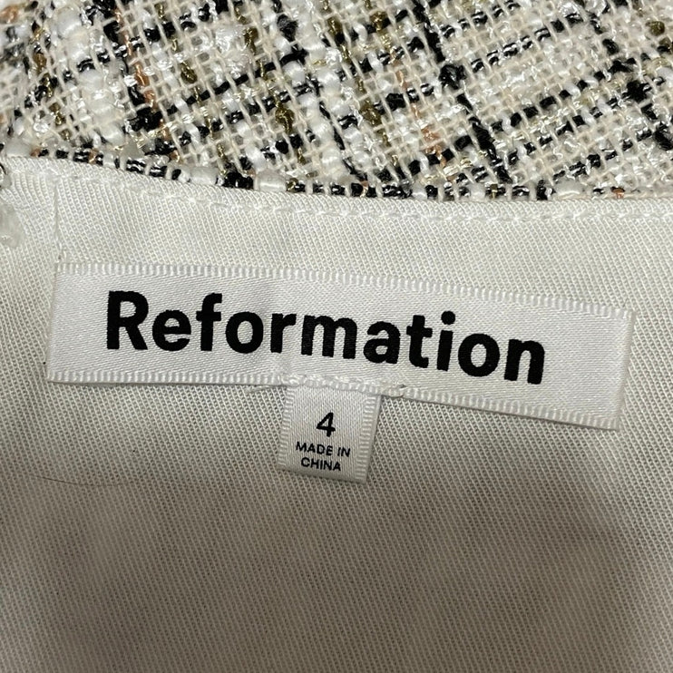 Reformation Plaid Check Zuri Crop Top Veranda Mini Flare A-Line Skirt Set Sz 2/4