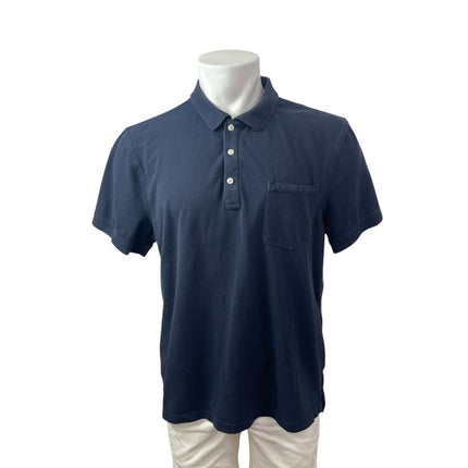 J.Crew Stretch Pique Men's Blue Collared Short Sleeve Casual Polo Shirt Top XL