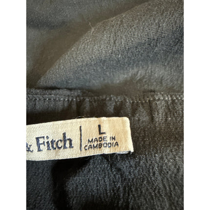 Abercrombie & Fitch Black Strapless Ruched Bandeau Asymmetric Blouse Top Size L