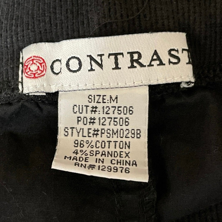 Contrast Women's Black High Waisted Straight Parachute Cargo Midi Skirt Size M