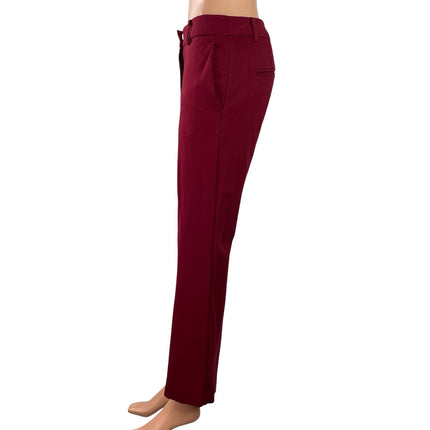 Ann Taylor The Sophia Womens Red Maroon Mid Rise Tailored Trouser Dress Pants 6P