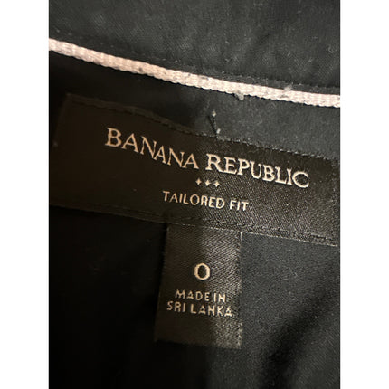 Banana Republic Women's Black Tailored Fit Button Down Long Sleeve Shirt Top 0