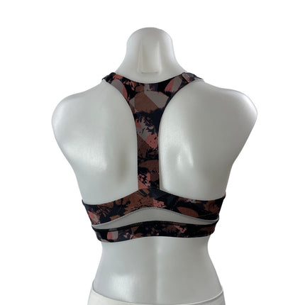 Lululemon Break Free Brown Splatter Print Racerback Sports Bra Crop Tank Top S