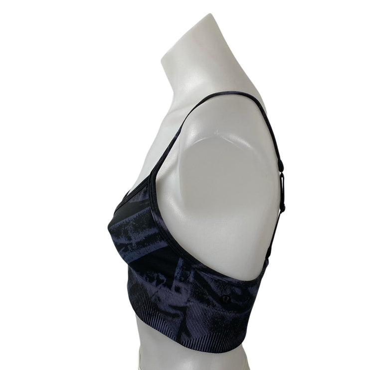 Lululemon Women's Black Yoga Workout Running Athletic Sports Bra Crop Top Size 4