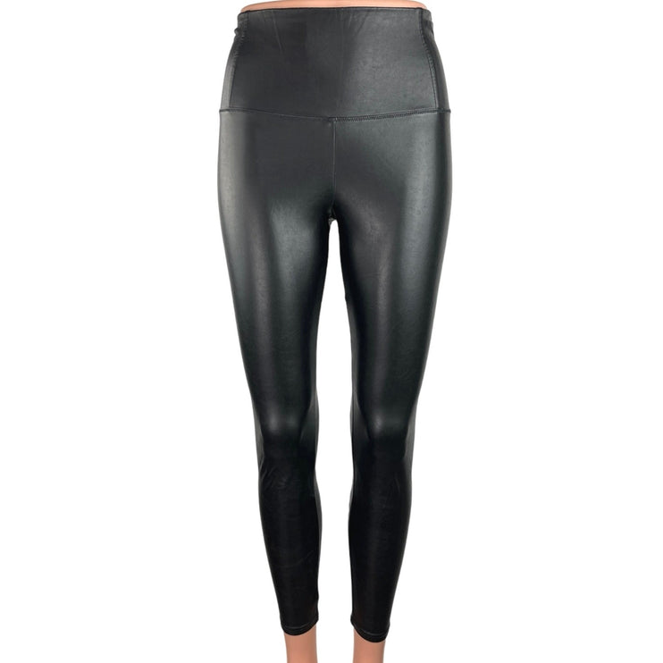 Aritzia Wilfred Free Daria Black Vegan Leather Mid Rise Ankle Leggings Size XS