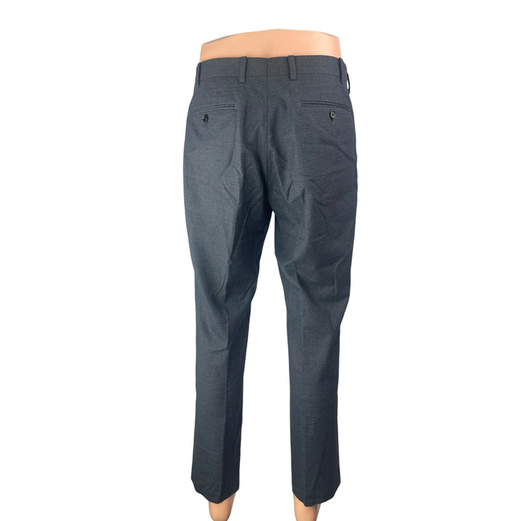 Indochino Men's Gray Mid Rise Slim Straight Leg Trousers Dress Pants Size 34x30