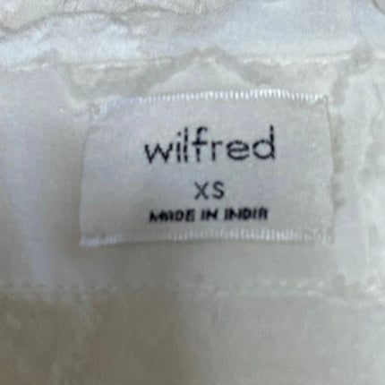 Aritzia Wilfred Hemistiche White Semi Sheer Short Sleeve Mini Shirt Dress Sz XS