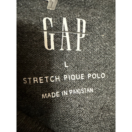 GAP Men's Black Short Sleeve Collared Button Casual Golf Polo Shirt Top Size L