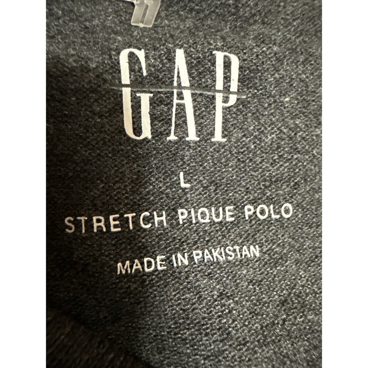 GAP Men's Black Short Sleeve Collared Button Casual Golf Polo Shirt Top Size L