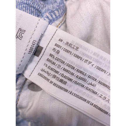 Abercrombie & Fitch The Baggy Low Rise Frayed Hem Straight Denim Jeans Pants 26