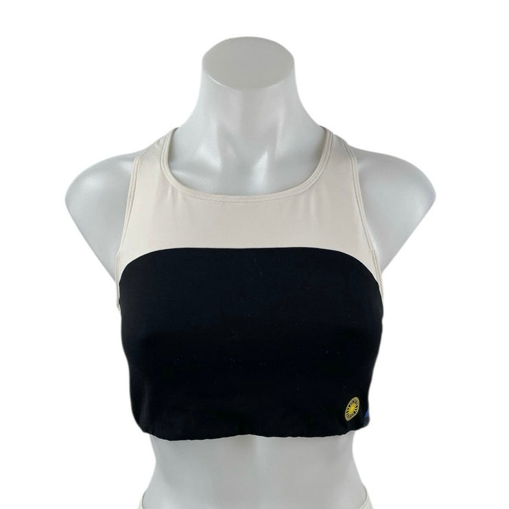 Tory Burch Sport Women Black Colorblock Racerback Yoga Athletic Sports Bra Top M