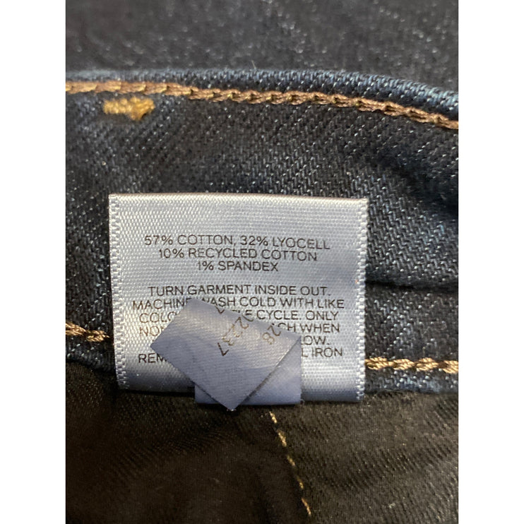 Express Blue High Waisted Front Slit Midi Cargo A-line Denim Jeans Skirt Size 12