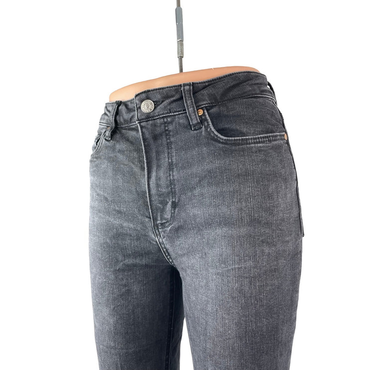 Paige Cindy Black Willow High Waisted Slim Fit Straight Leg Denim Jeans Pants 27