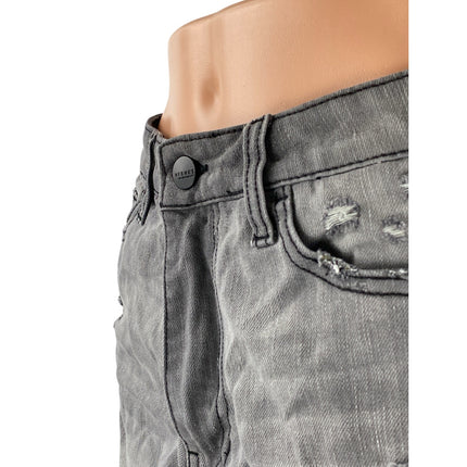 Vervet Womens Black Washed Distressed High Rise Cutout Denim Jean Shorts Size 28
