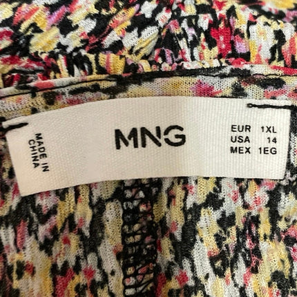 MNG Mango Women's Multicolor Floral Ruffles Off Shoulder Mini A-Line Dress 1XL
