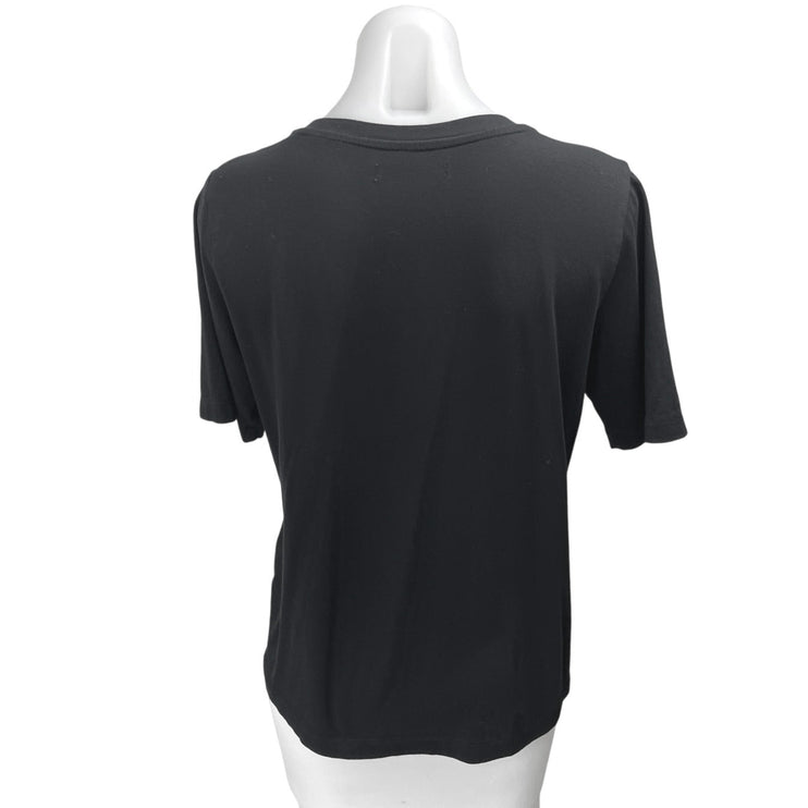 Oak + Fort Women's Black Knit Short Sleeve Crew Neck Tee T-Shirt Top Size S