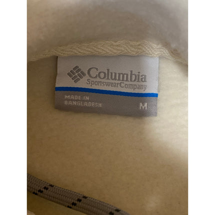 Columbia Women's Cream Hoodie Hooded Fleece Long Sleeve Sweatshirt Top Size M