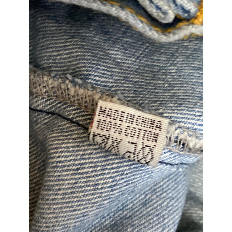 Brandy Melville Women's Collared Long Sleeve Crop Trucker Denim Coat Jacket Sz M