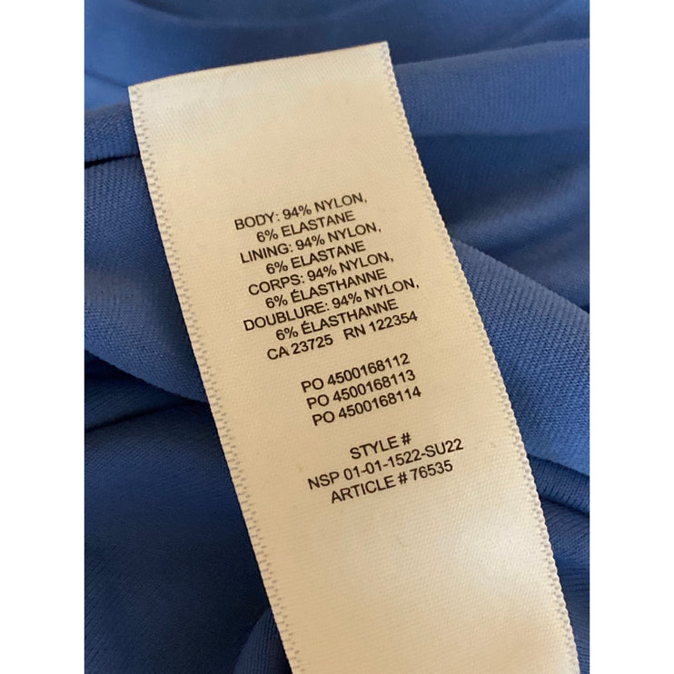 Aritzia Babaton Women's Blue High Neck Sleeveless Cami Tank Crop Top Size M