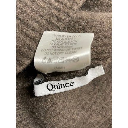 Quince Women's Brown 100% Cashmere Ribbed Knit Winter Snow Bonnet Beanie M/L