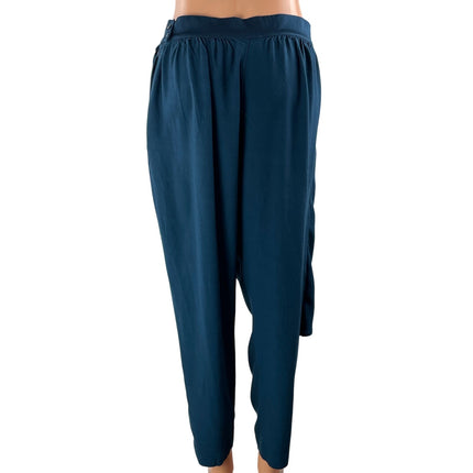 Anthropologie Corey Lynn Carter Angelica Blue Drape Tapered Harem Pants Size 8