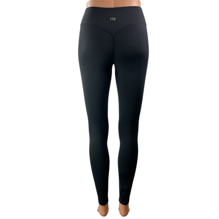 CSB Form Women's Black High Waisted Activewear Athletic Skinny Legging Pants XS