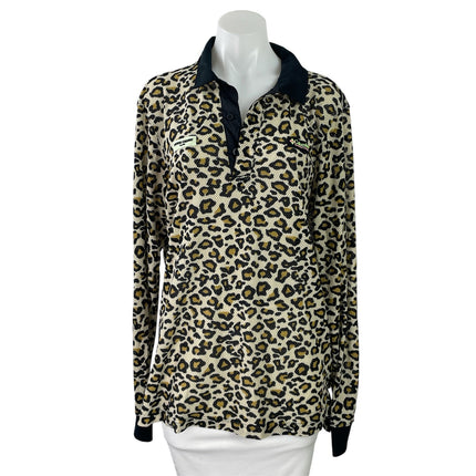 Opening Ceremony x Columbia Women's Leopard Long Sleeve Polo Sweater Top Size M