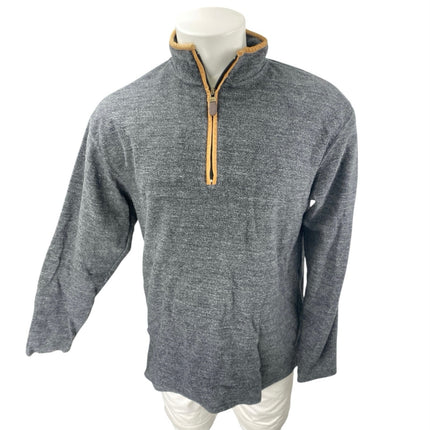 Orvis Brighton Mens Gray Yellow Quarter Zip Long Sleeve Sweatshirt Sweater Top M