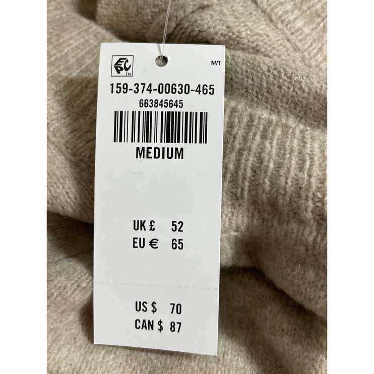 NEW Abercrombie & Fitch Beige Wool Knit Short Sleeve Mini Sweater Dress Size M