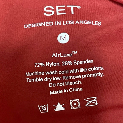 Set Active Women's Red High Rise Workout Gym Yoga Athletic Leggings Pants Size M