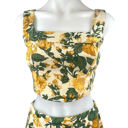 Abercrombie & Fitch Multicolor Floral Sleeveless Crop Top Skirt 2 Pc Set XS/2XS